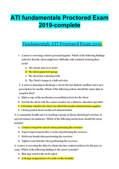 2018 -2019 FUNDAMENTAL HESI CORRECT QUESTIONS AND ANSWERS 1. . 2019 fundamentals proctored exam